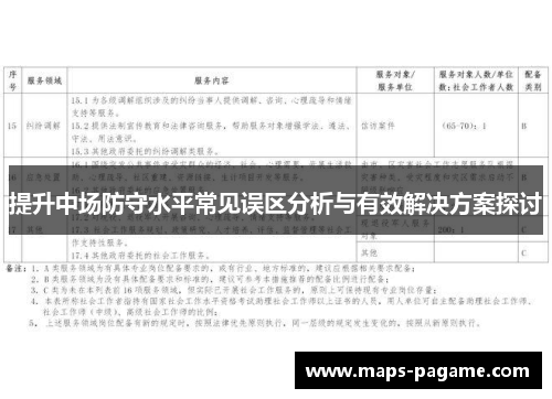 提升中场防守水平常见误区分析与有效解决方案探讨